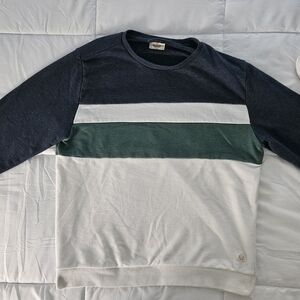 Marine Layer Men's Color Block Sweatshirt Navy, Green, and White. Like New, EUC!